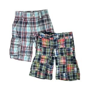 Nautica & Children's Place Boys‎ Blue Plaid Cotton Shorts Sz 6 Lot